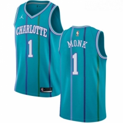 Womens Nike Jordan Charlotte Hornets 1 Malik Monk Authentic Aqua Hardwood Classics NBA Jersey 