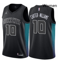 Womens Nike Jordan Charlotte Hornets 10 Michael Carter Williams Swingman Black NBA Jersey City Edition 