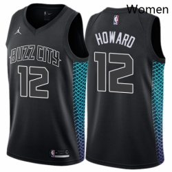 Womens Nike Jordan Charlotte Hornets 12 Dwight Howard Swingman Black NBA Jersey City Edition