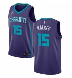 Womens Nike Jordan Charlotte Hornets 15 Kemba Walker Authentic Purple NBA Jersey Statement Edition
