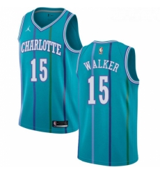 Womens Nike Jordan Charlotte Hornets 15 Kemba Walker Swingman Aqua Hardwood Classics NBA Jersey