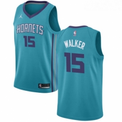 Womens Nike Jordan Charlotte Hornets 15 Kemba Walker Swingman Teal NBA Jersey Icon Edition