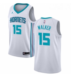 Womens Nike Jordan Charlotte Hornets 15 Kemba Walker Swingman White NBA Jersey Association Edition