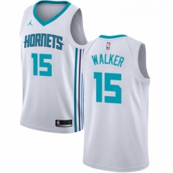 Womens Nike Jordan Charlotte Hornets 15 Kemba Walker Swingman White NBA Jersey Association Edition