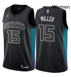 Womens Nike Jordan Charlotte Hornets 15 Percy Miller Swingman Black NBA Jersey City Edition 