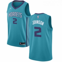 Womens Nike Jordan Charlotte Hornets 2 Larry Johnson Authentic Teal NBA Jersey Icon Edition