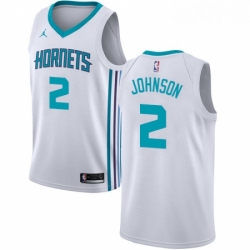Womens Nike Jordan Charlotte Hornets 2 Larry Johnson Authentic White NBA Jersey Association Edition