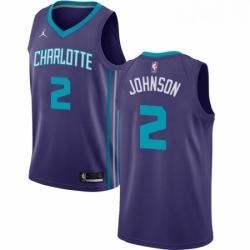 Womens Nike Jordan Charlotte Hornets 2 Larry Johnson Swingman Purple NBA Jersey Statement Edition