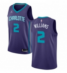 Womens Nike Jordan Charlotte Hornets 2 Marvin Williams Authentic Purple NBA Jersey Statement Edition