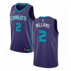 Womens Nike Jordan Charlotte Hornets 2 Marvin Williams Authentic Purple NBA Jersey Statement Edition