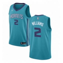 Womens Nike Jordan Charlotte Hornets 2 Marvin Williams Authentic Teal NBA Jersey Icon Edition
