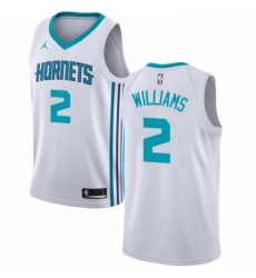 Womens Nike Jordan Charlotte Hornets 2 Marvin Williams Authentic White NBA Jersey Association Edition