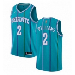 Womens Nike Jordan Charlotte Hornets 2 Marvin Williams Swingman Aqua Hardwood Classics NBA Jersey