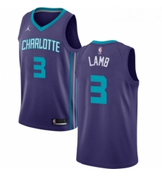 Womens Nike Jordan Charlotte Hornets 3 Jeremy Lamb Authentic Purple NBA Jersey Statement Edition