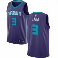 Womens Nike Jordan Charlotte Hornets 3 Jeremy Lamb Swingman Purple NBA Jersey Statement Edition