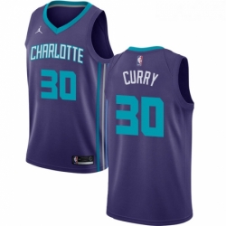 Womens Nike Jordan Charlotte Hornets 30 Dell Curry Authentic Purple NBA Jersey Statement Edition