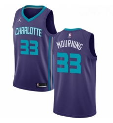 Womens Nike Jordan Charlotte Hornets 33 Alonzo Mourning Authentic Purple NBA Jersey Statement Edition
