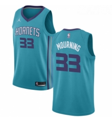 Womens Nike Jordan Charlotte Hornets 33 Alonzo Mourning Authentic Teal NBA Jersey Icon Edition