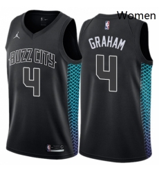 Womens Nike Jordan Charlotte Hornets 4 Devonte Graham Swingman Black NBA Jersey City Edition 