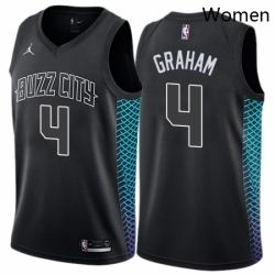 Womens Nike Jordan Charlotte Hornets 4 Devonte Graham Swingman Black NBA Jersey City Edition 
