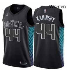 Womens Nike Jordan Charlotte Hornets 44 Frank Kaminsky Swingman Black NBA Jersey City Edition