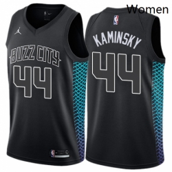 Womens Nike Jordan Charlotte Hornets 44 Frank Kaminsky Swingman Black NBA Jersey City Edition