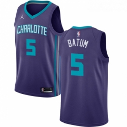 Womens Nike Jordan Charlotte Hornets 5 Nicolas Batum Authentic Purple NBA Jersey Statement Edition