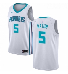 Womens Nike Jordan Charlotte Hornets 5 Nicolas Batum Authentic White NBA Jersey Association Edition
