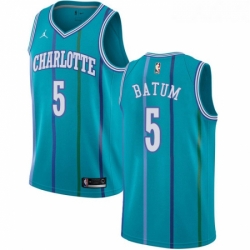 Womens Nike Jordan Charlotte Hornets 5 Nicolas Batum Swingman Aqua Hardwood Classics NBA Jersey