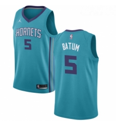 Womens Nike Jordan Charlotte Hornets 5 Nicolas Batum Swingman Teal NBA Jersey Icon Edition