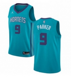 Womens Nike Jordan Charlotte Hornets 9 Tony Parker Swingman Teal NBA Jersey Icon Edition 