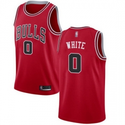 Bulls  0 Coby White Red Basketball Swingman Icon Edition Jersey