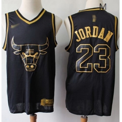 Bulls #23 Michael Jordan Black Gold Basketball Swingman Limited Edition Jersey