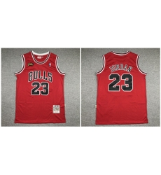 Bulls 23 Michael Jordan Red NBA Finals 1997 98 Hardwood Classics Jersey