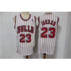Bulls 23 Michael Jordan White Hardwood Classics Jersey