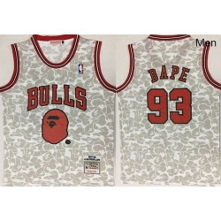 Bulls 93 Bape Gray 1997 98 Hardwood Classics Jersey