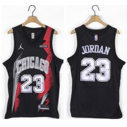 Men Bulls 23 Michael Jordan Black Jordan Brand Swingman Jersey