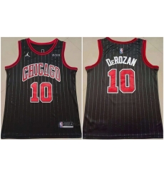 Men Chicago Bulls 10 DeMar DeRozan Black Stitched Basketball Jersey
