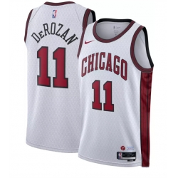 Men Chicago Bulls 11 DeMar DeRozan White 2022 23 City Edition Stitched Basketball Jersey