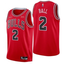 Men Chicago Bulls 2 Lonzo Ball 75th Anniversary Red Swingman Stitched Basketball Jersey