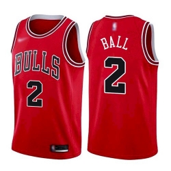 Men Chicago Bulls 2 Lonzo Ball Red 2021 Nike Swingman Stitched Jersey