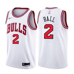 Men Chicago Bulls 2 Lonzo Ball White 2021 Nike Swingman Stitched Jersey