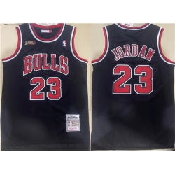 Men Chicago Bulls 23 Michael Jordan Black 1997 98 Throwback Champions Stitched Jersey