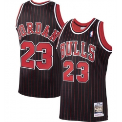 Men Chicago Bulls 23 Michael Jordan Black Mitchell  26 Ness Hardwood Classics 1995 96 Stitched Jersey
