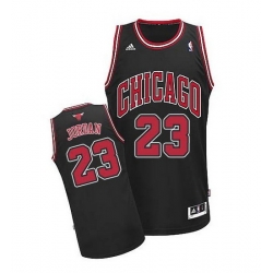 Men Chicago Bulls 23 Michael Jordan Black Swingman Stitched Basketball Jersey