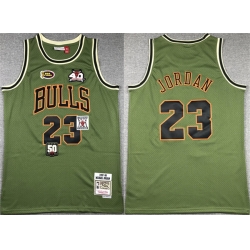 Men Chicago Bulls 23 Michael Jordan Green 1997 98 Throwback Stitched Basketball Jersey
