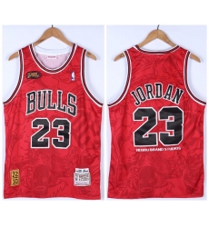 Men Chicago Bulls 23 Michael Jordan Red 1995 96 Throwback Stitched Jersey