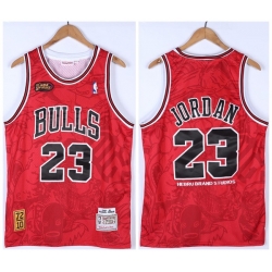 Men Chicago Bulls 23 Michael Jordan Red 1995 96 Throwback Stitched Jersey