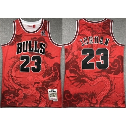 Men Chicago Bulls 23 Michael Jordan Red 1997 98 Throwback Stitched Basketball Jersey 01