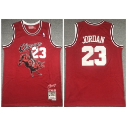 Men Chicago Bulls 23 Michael Jordan Red Mitchell  26 Ness Juice Wrld Stitched Jersey